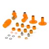 Terma Vario Royal Angled Radiator Valves, Thermostatic (Left/Right), with Pipe Masking - Matt Orange