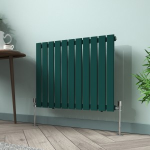 Karlstad 600 x 750mm Blue Green Single Flat Panel Horizontal Designer Radiator