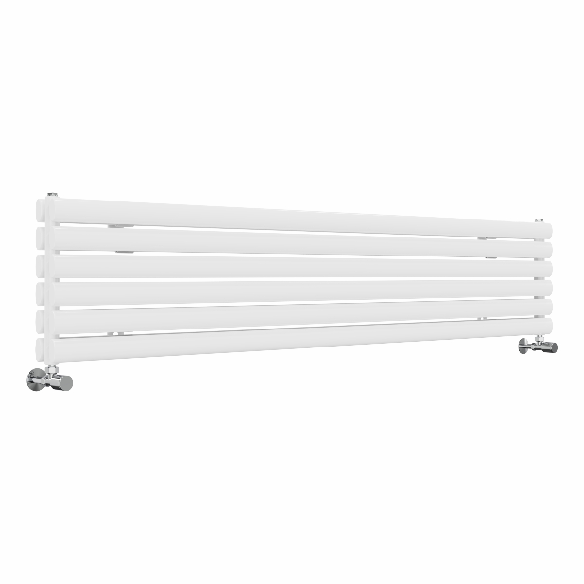 Norden 355 x 1800mm White Double Horizontal Oval Tube Designer Radiator