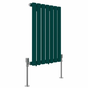 Norden 600 x 414mm Blue Green Single Oval Column Horizontal Designer Radiator