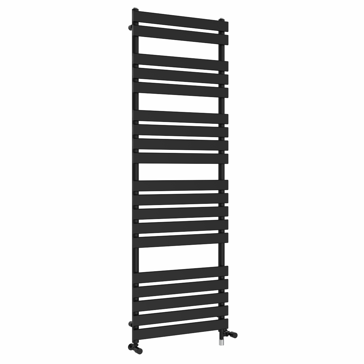 Juva 1800 x 600mm Dual Fuel Satin Black Flat Panel Simple Electric Heated Towel Rail