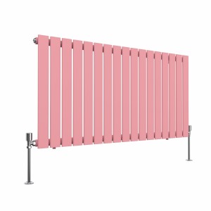 Karlstad 600 x 1158mm Rose Pink Single Horizontal Flat Panel Designer Radiator