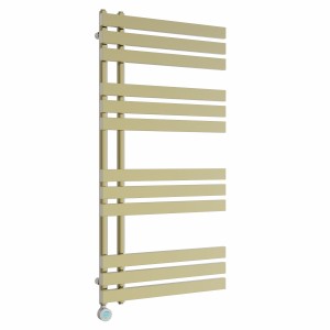 Koli 1200 x 600mm Brushed Brass Thermostatic Touch Control Wifi Electric Heated Towel Rail