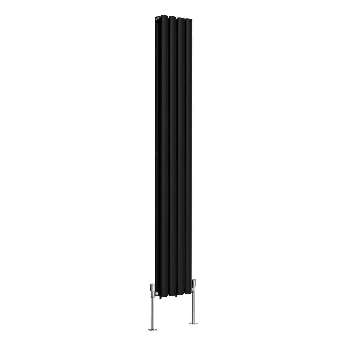 Norden 1600 x 237mm Black Double Vertical Oval Tube Designer Radiator