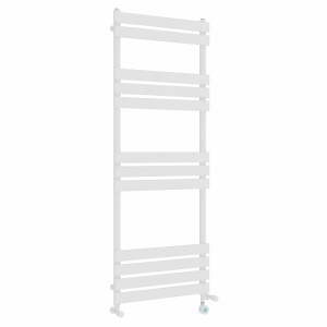 Juva 1600 x 600 mm Dual Fuel White Flat Panel Thermostatic Touch Control Electric Heated Towel Rail