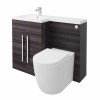 Calm Grey Left Hand Combination Vanity Unit Basin L Shape with Back to Wall Cordoba Toilet & Soft Close Seat & Concealed Cistern - 1100mm