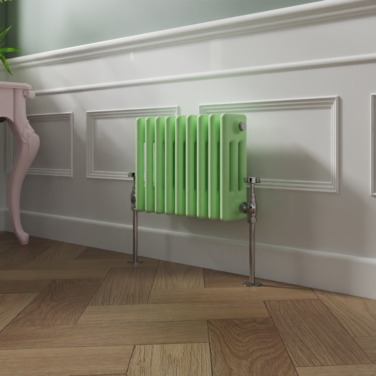 Bern 300 x 425mm Pastel Green Triple Horizontal Column Radiator