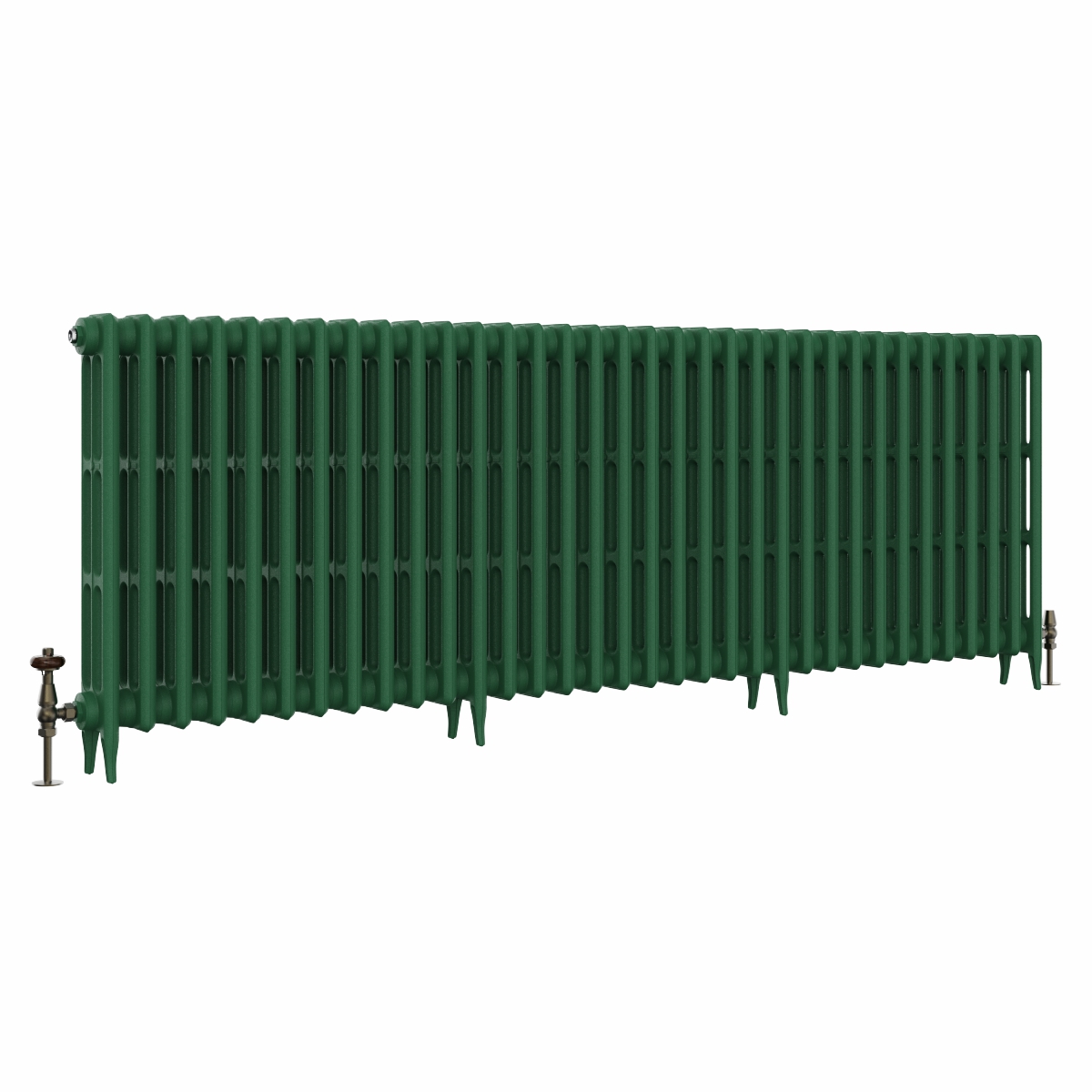 Classic  745 x 2142mm Farrow & Ball Duck Green Triple Column Cast Iron Radiator - 34 Sections