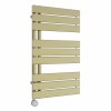 Kristiansund 824 x 500mm Brushed Brass Thermostatic Touch Control Electric Heated Towel Rail