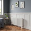 Bern 600 x 1190mm White Four Column Horizontal Traditional Radiator