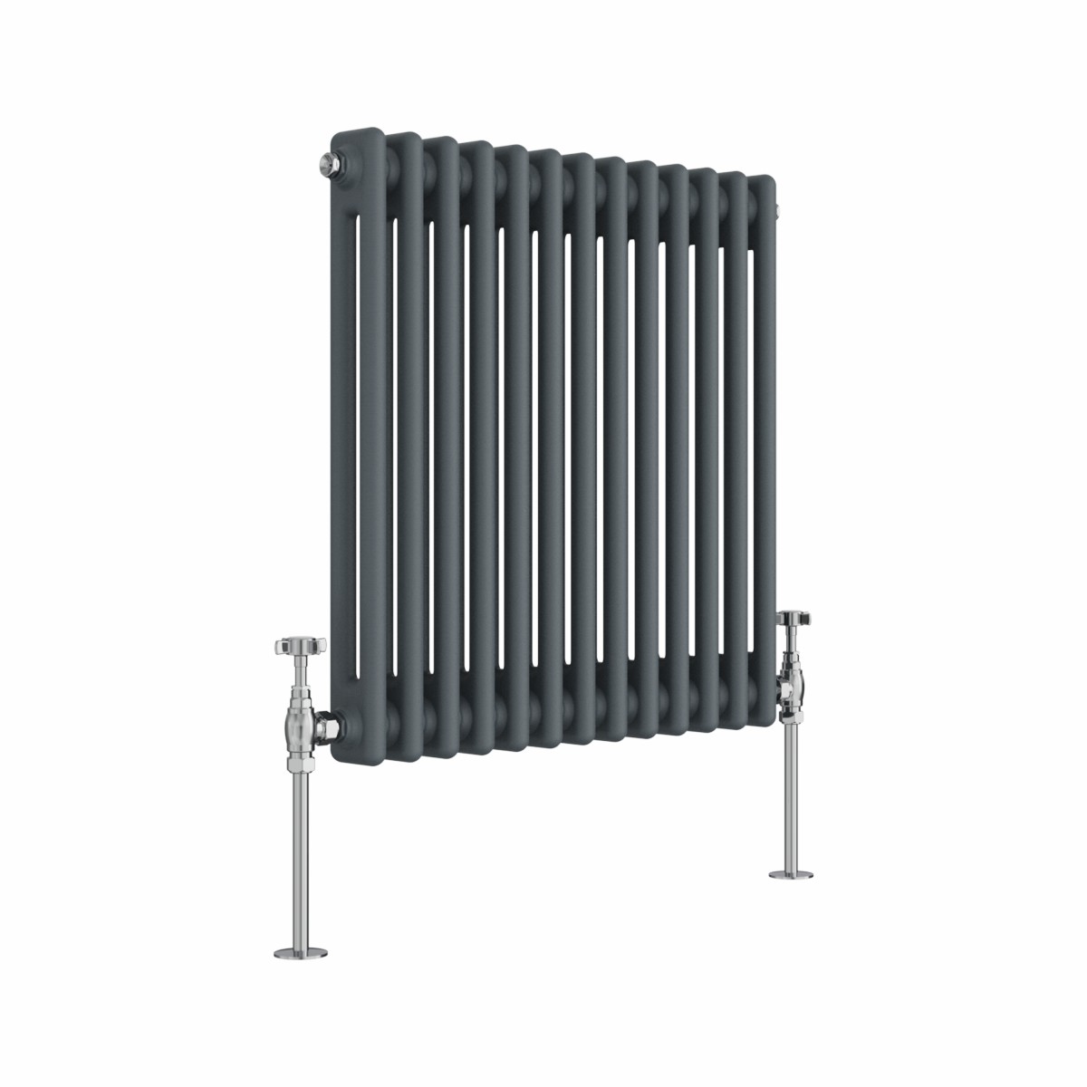 Bern 600 x 605mm Anthracite Double Column Horizontal Traditional Radiator
