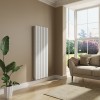 Lulea 1600 x 550mm White Double Vertical Flat Panel Radiator