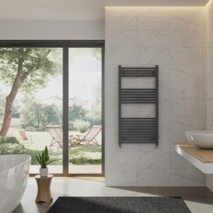 Bergen 1200 x 600mm Straight Anthracite Heated Towel Rail