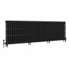 Classic 745 x 2328mm Black Primered Finish Triple Column Cast Iron Radiator - 37 Sections
