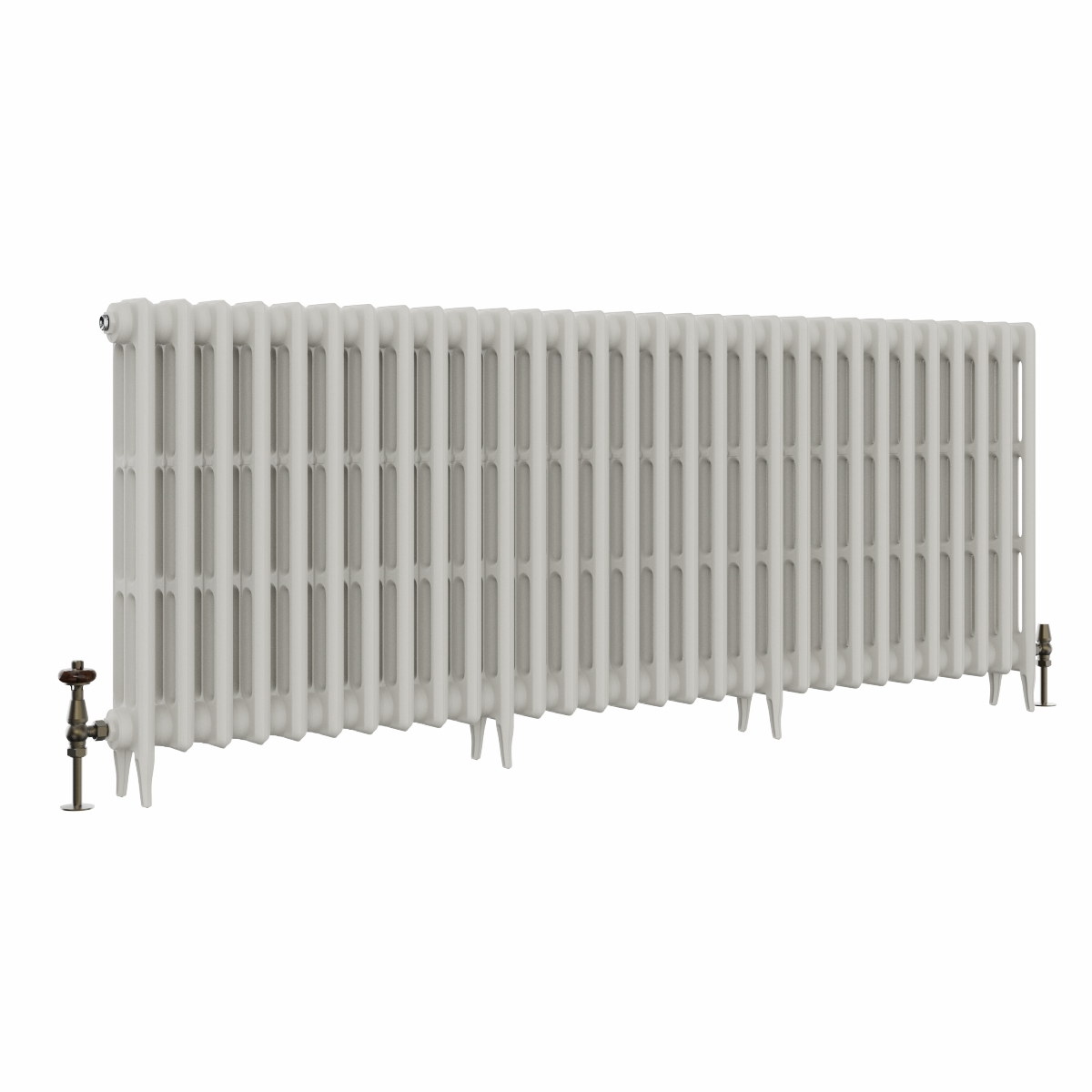 Classic  745 x 1894mm Porcelain White Triple Column Cast Iron Radiator - 30 Sections