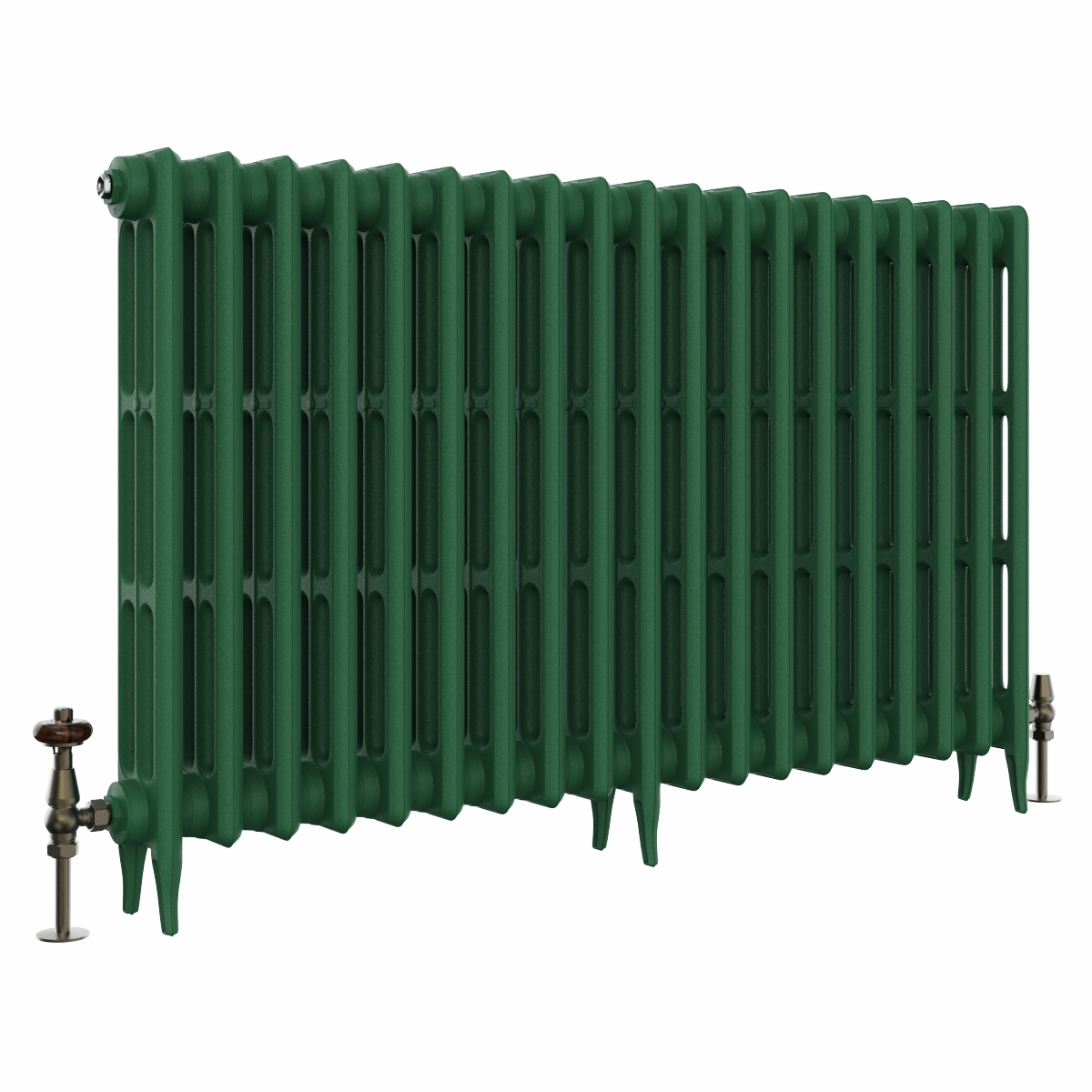 Classic  745 x 1212mm Farrow & Ball Duck Green Triple Column Cast Iron Radiator - 19 Sections