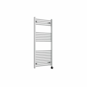 Bergen 1200 x 600mm Straight Chrome Thermostatic Touch Control Electric Heated Towel Rail