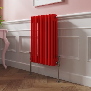 Bern 600 x 425mm Traditional Signal Red Triple Horizontal Column Radiator