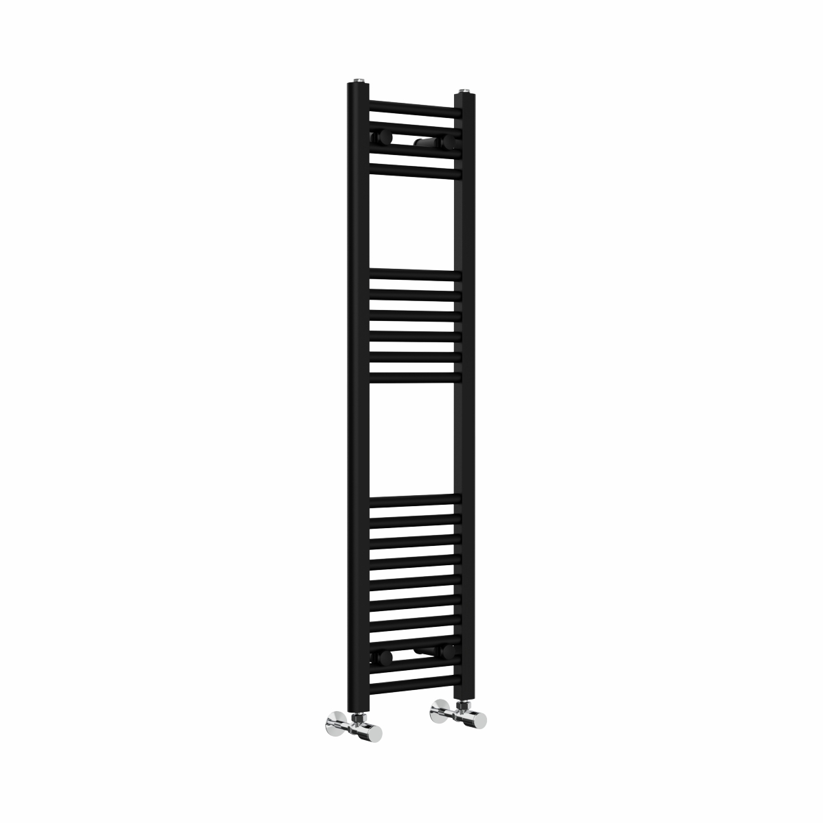 Bergen 1200 x 300mm Straight Black Heated Towel Rail