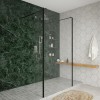 Wasdale 1100mm Black Walk Through Wet Room Screen with 300mm Hinged Return Screens