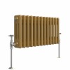 Bern 300 x 605mm Metallic Gold Triple Horizontal Column Radiator