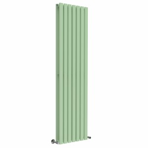 Lulea 1800 x 480mm Pastel Green Double Flat Panel Vertical Designer Radiator