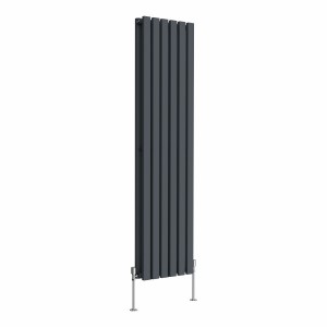 Lulea 1600 x 410mm Anthracite Double Vertical Flat Panel Radiator