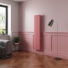 Norden 1600 x 355mm Rose Clair Pink Double Vertical Oval Column Designer Radiator