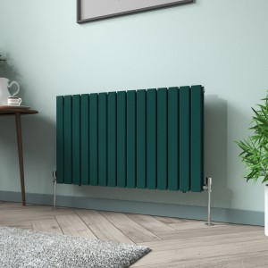 Karlstad 600 x 1022mm Blue Green Double Flat Panel Horizontal Designer Radiator