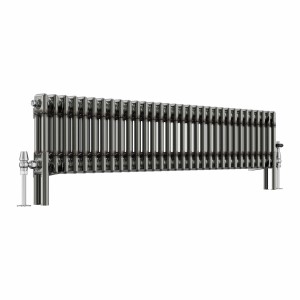 Bern 300 x 1460mm Raw Metal Double Column Horizontal Traditional Radiator