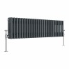 Bern 300 x 1190mm Anthracite Triple Horizontal Column Radiator