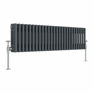 Bern 300 x 1190mm Anthracite Triple Column Horizontal Traditional Radiator