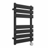 Juva 650 x 400mm Satin Black Flat Panel Thermostatic Touch Control Electric Heated Towel Rail