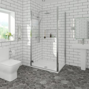 Ennerdale 1000mm Hinged Door with 900mm Side Panel - Chrome