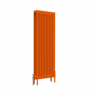 Bern 1500 x 560mm Traditional Bright Orange Vertical Four Column Radiator