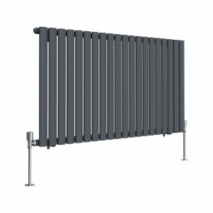 Norden 600 x 1181mm Anthracite Single Horizontal Oval Tube Designer Radiator