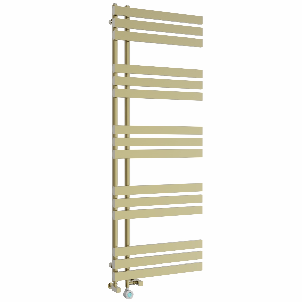 Koli 1600 x 600mm Dual Fuel Brushed Brass Thermostatic Touch Control Electric Heated Towel Rail