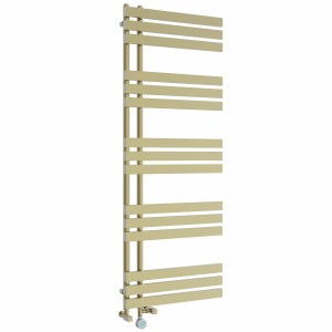 Koli 1600 x 600mm Dual Fuel Brushed Brass Thermostatic Touch Control Electric Heated Towel Rail