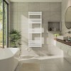 Juva 1600 x 600 mm White Flat Panel Simple Electric Heated Towel Rail