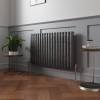 Norden 600 x 1004mm Black Silver Single Horizontal Oval Column Designer Radiator