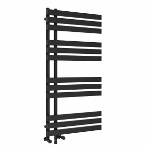 Koli 1200 x 600mm Dual Fuel Black Simple Electric Heated Towel Rail