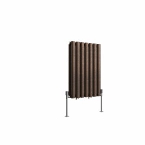 Norden 600 x 414mm Black Copper Double Horizontal Oval Column Designer Radiator