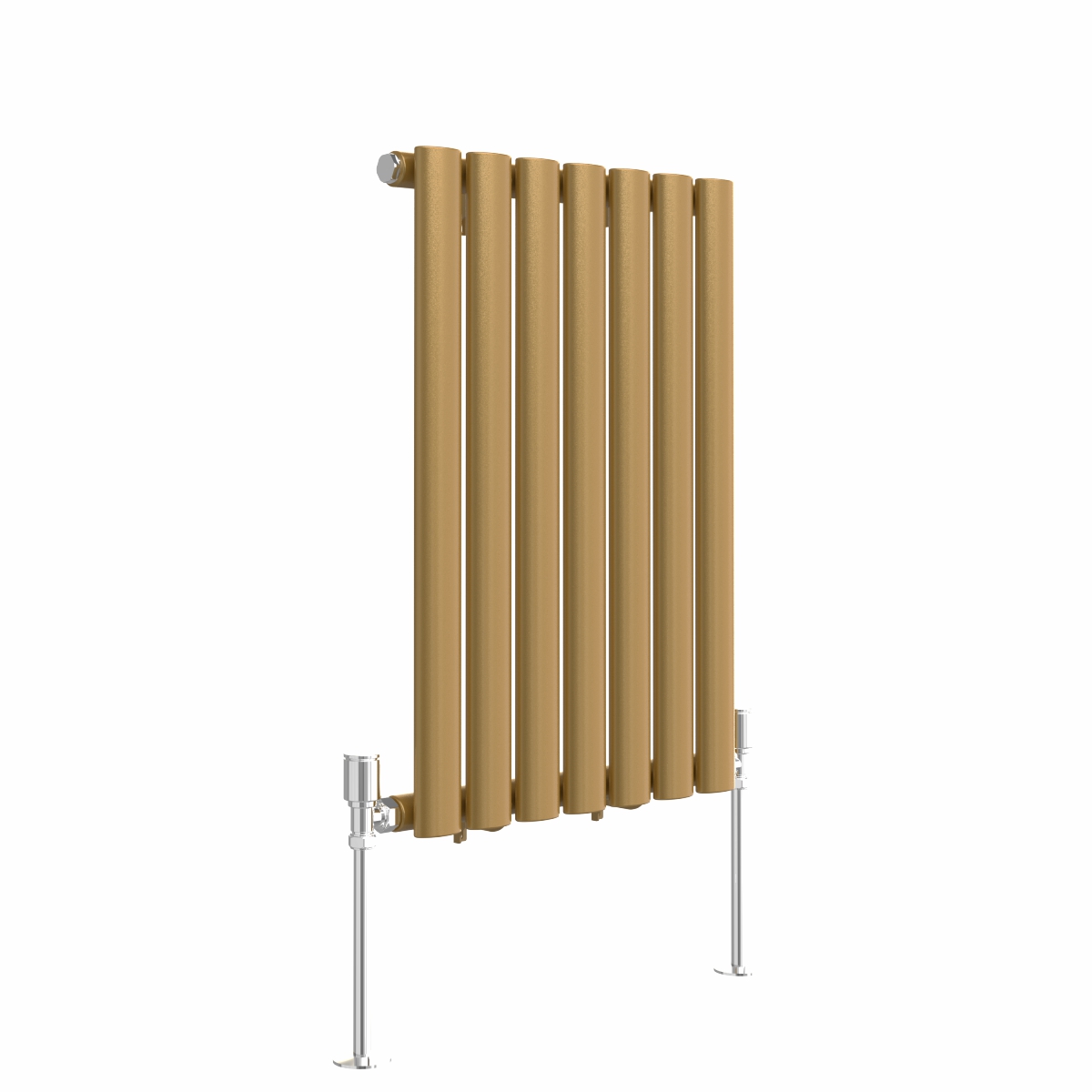 Norden 600 x 414mm Metallic Gold Single Oval Column Horizontal Designer Radiator