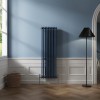 Bern 1500 x 470mm Sapphire Blue Triple Column Vertical Traditional Radiator