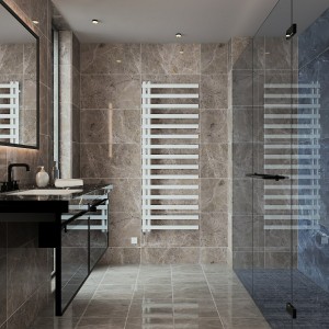 Kemi 1600 x 600mm White Simple Electric Heated Towel Rail