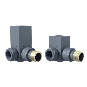 Chelsea Anthracite Square Head Corner Radiator Valves