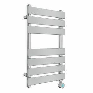 Juva 650 x 400mm Chrome Flat Panel Thermostatic Touch Control Electric Heated Towel Rail