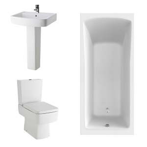 Boston Modern Bathroom Suite with Single Ended Bath - 1800 x 800mm