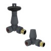 Traditional Thermostatic Corner Radiator Valves - Anthracite