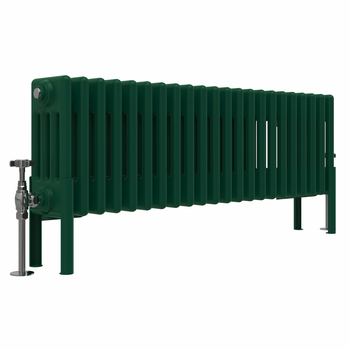 Bern 300 x 1010mm Traditional Moss Green Horizontal Four Column Radiator